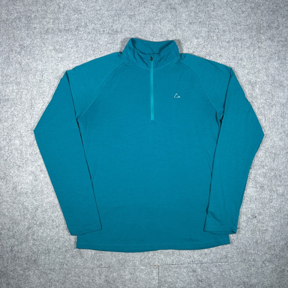 Paradox Merino Blend 1/4 Zip Pullover Women Large Teal Base Layer Outdoor Active